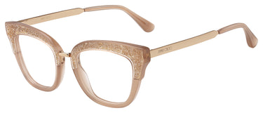 Designer Women Jimmy Choo Eyeglasses: JC237 - Nude- SpecSMART Eye Clinic (Diagonal View)